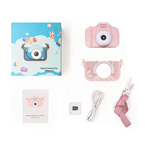 Kids Digital Camera Child Camcorder, Girls Birthday Toy Gifts for 4-13-Year-Old Children, Update Dual Cameras 20.0MP Toddler Video Recorder 1080P IPS 2" Screen with 32G TF Card, Cat Soft Silicone Case - Thumbnail 6