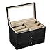 AUTOARK Carbon Fiber Leather 18 Piece Eyeglasses Storage and Sunglass Glasses Display Drawer Lockable Case Organizer,Black,AW-057