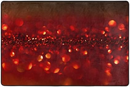 Ethel Ernest Non-slip Doormat Bling Red Light Area Rug Carpet Floor Mats Door Mat Indoor Outdoor Bathroom