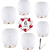 Chinese Lanterns (6-Pack) 100% Biodegradable - Beautiful Lantern for White for Weddings, Birthdays, Memorials and Much More by Smeiker