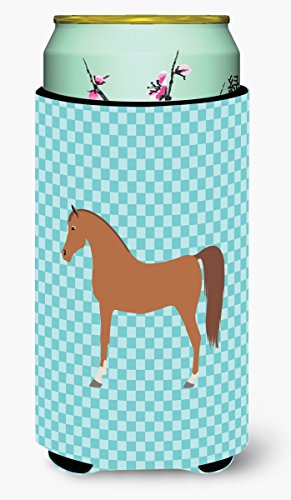 Caroline's Treasures BB8085TBC Arabian Horse Blue Check Tall Boy Hugger Can Coo…