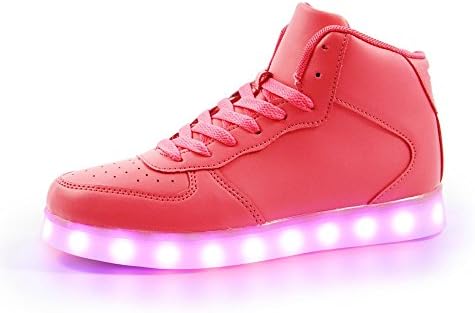 FLASHKICKS Jump - Premium LED Shoes Bright Light Up Sneakers High Top, Men, Women, Kids, Unisex (39, Pink)