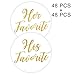 96PCS His Favorite & Her Favorite Wedding Stickers, Round Sealing Labels for Invitation Envelopes for Wedding, Baby Shower, Party Supplies (Gold)