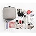 Rownyeon Makeup Train Cases Travel Makeup Bag Waterproof Portable Cosmetic Cases Organizer Mini with Adjustable Dividers for Cosmetics Makeup Brushes Toiletry Jewelry Digital Accessories Large
