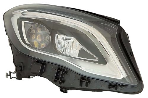 PROPOSTEONLINE Headlight Made for Mercedes GLA X156 from 2017 to 2020 Passenger Side LED with Electric Motor Black Parable A1569067600