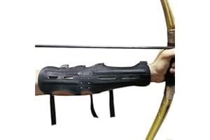 E5E10 Archery Leather Arm Guard Long 4 Straps Forearm Protective Gear Hunting Arrow Bow