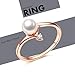Bella Lotus 18k Rose Gold Plated Simulated Pearl Rings Wedding Bands, Size 5.5