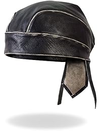 Hot Leathers HWL1009 Leather Head Wrap with Grey Rub (Black)