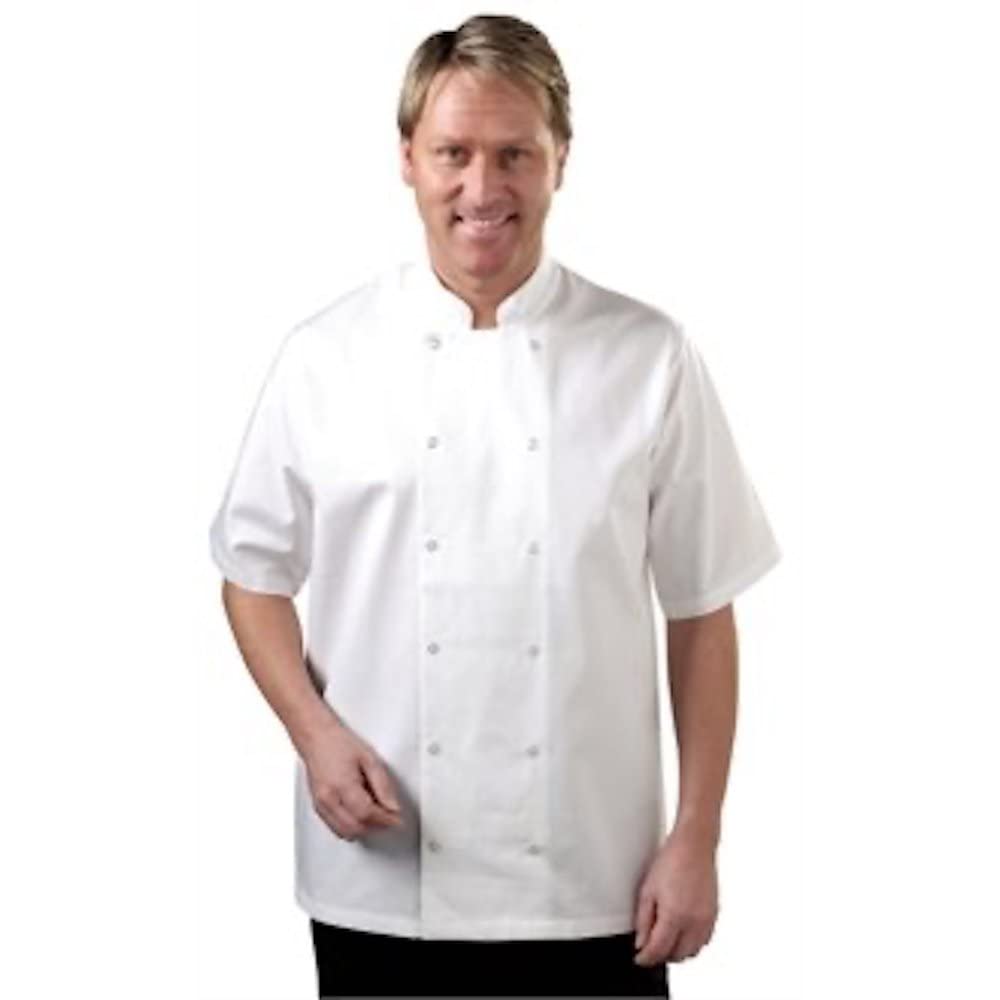 Whites Chefs Clothing A211-L Whites Vegas Short Sleeve Chefs Jacket, White, Large