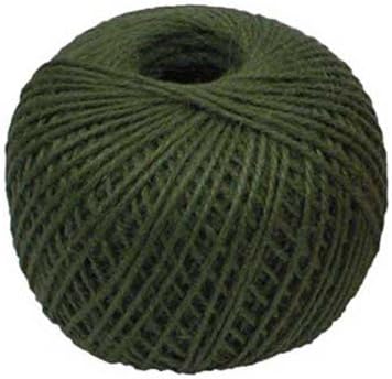 Macallen60m of Jute Twine, Natural Hessian Burlap String 3 PLY (Dark Green)
