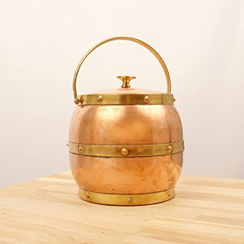 Ice Bucket/Biscuit Barrel/Cookie Jar || Vintage Solid Brass and Copper|| Trade Mark Linton Made in England