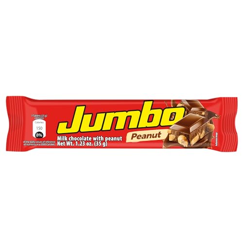 JUMBO PEANUT CHOCOLATE BAR, SOFT CHOCOLATE & CRISPY PEANUT, 12 INDIVIDUAL BARS (14.8 OZ)