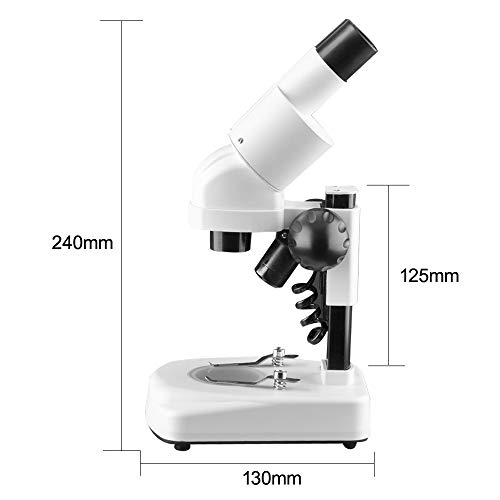 DoubleSun Student Kids Beginner Stereo Microscope Science Kit 20X-40X Compound LED Light Source Binoculars Lab Microscope with a Phone Adapter for Microscope to Record
