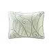 Comfort Spaces Windsor 5 Piece Full/Queen Comforter Pintuck Pleated Striped Pattern Ruffled Patchwork Down Alternative Bedding Sets, Light Green/Off White