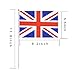 25 Pack Hand Held Small Mini Flag British Flag Untied Kingdom UK Stick Flag Round Top National Country Flags,Party Decorations Supplies for Parades,World Cup,Festival Events,International Festival