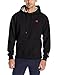 Champion Men's Powerblend Pullover Hoodie, Black/Team Red Scarlet Embroidered c Logo, X-Large
