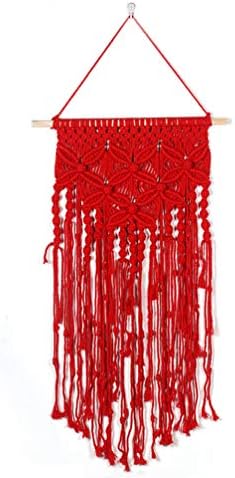 YURASIKU Hand-Woven Cotton Line Butterfly Pattern Bohemian Tapestry Macrame Wall Hanging Living Room Sofa Background Wall Decoration 5 Colors