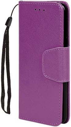 Luckiefind Compatible LG G7/LG G7 ThinQ, Premium PU Leather Flip Wallet Credit Card Cover Case (Purple)