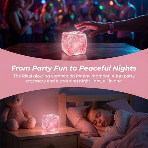 Glow in The Dark Sensory Cube Fidget Toy, Soft TPR Luminous Squeeze Block, Portable Stress Relief Hand Toy, Compact Decompression Cube, Safe Cute Desktop Play Toys for Kids and Adults