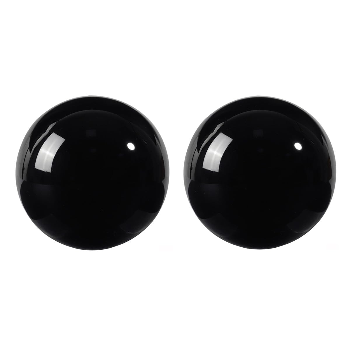 mookaitedecor Natural Black Obsidian Crystal Stone Baoding Balls 45mm, Chinese Health Balls Hand Exercise Stress Relief Massage Ball Set of 2 Meditation Balls Reiki Healing Feng Shui Crystal Balls