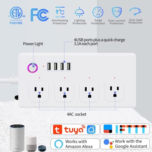 Jinvoo Smart Power Strips, WiFi Power Strip Surge Protectors, Power