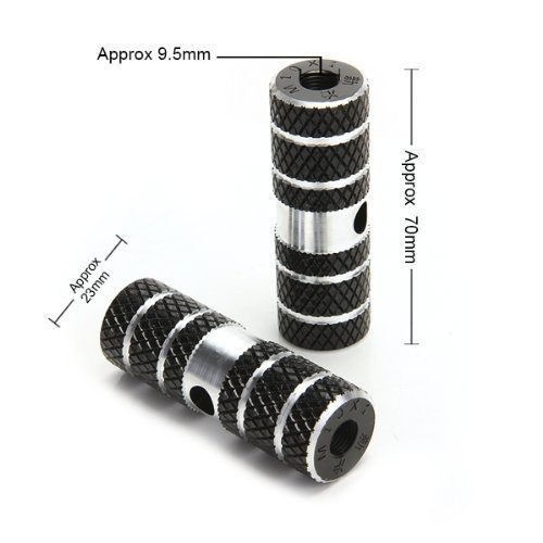 Dcolor 2 x BMX Mountain Bike Bicycle Axle Pedal Alloy Foot Stunt Pegs Cylinder Black