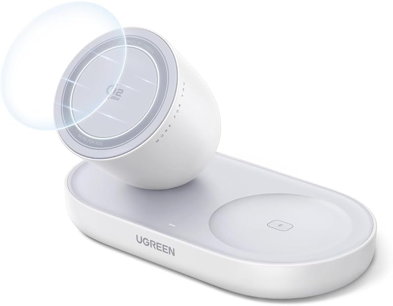 Zapix Qi2 25W Caricatore Wireless 2 in 1 MagSafe (Bianco)