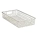mDesign Wide Metal Wire Food Storage Organizer Basket with Handles - Organization in Kitchen Cabinets, Pantry Shelf, Bathroom, Laundry Room, Closets, Garage, Concerto Collection, 2 Pack, Matte Satin
