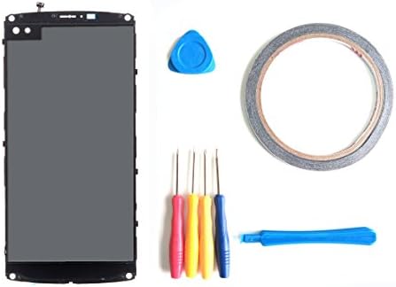 For LG V10 H900 H901 VS990 LCD Display Screen Touch Screen Digitizer + Frame Black+ Tools (Double-sided adhesive is Also included)