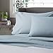 Amazon Brand – Pinzon 300 Thread Count Percale Cotton Sheet Set - King, Spa Blue
