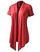 ALL FOR YOU Women's Soft Drape Cardigan Short Sleeve Coral XX-Large