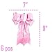 Beurio Pink Glitter Christmas Ribbon Bows Gifts Wreaths Wedding Party Decorations Hanging Ornaments, 6 pcs