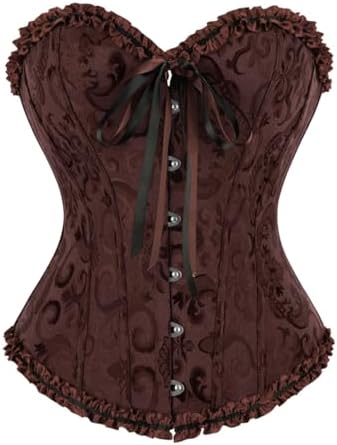 SOUGAO Vintage Corset Top Classic Overbust Bustier Waist Taming