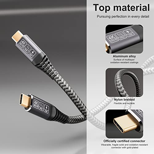 CAKOBLE USB C Cable to USB C 2M, USB 3.2 Gen2 Type C Charging Cable, 20 Gbps Data Transfer, 100 W 20 V/5 A Fast Charging Cable, 4K @@ 60Hz Video Transfer for Laptop, Mobile Phone, Monitor, Devices