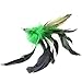 SCOBUTY The Giddy Kitty 5 Pack Cat Feather Interactive Toy with Small Bells and Extra Long Wand with Red Handle - Best Teaser Toys for Exercising Kitten or Cats