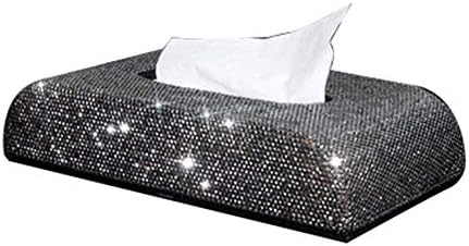 Autopeck Tissue Holder Box Diamond Luxurious for Car or Home Car Storage Box Fashion Creative Car Decoration Multi-Purpose Car Storage Box Fashion Creative Decoration Black