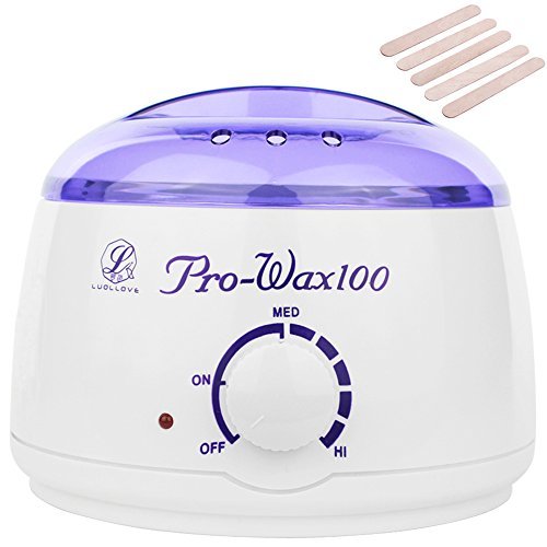 Wax Warmer,LuolLove Electric Mini Wax Melting Pot Professional at Home Hard Waxing Kit for Hair removal, with Adjustable Temperature Knob and AUTO Function (Pro Wax 100)