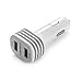 Car Charger, Aibocn 3.4A 17W Dual USB Port Car Charger Portable Travel Charger for Smartphoes and Tablets, Fits iPhone 6S 6 Plus 5S 5C 5 4S, iPad, Ipod , Samsung Galaxy /Tab, OnePlus and More (White)