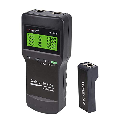 Noyafa SC8108 Network Cable Tester LAN Phone Wire Meter Cat5 RJ45 Mapper Far End Test Jack, Grey