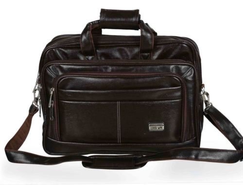 Handcuffs Good Win Leather 16 Brown Laptop Briefcase