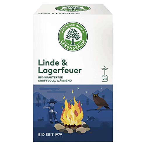 Lebensbaum Linde & Lagerfeuer, 20 Beutel x 1,5g Kräutertee, kraftvoll und wärmend, 100% Bio, Kräuterteemischung