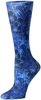 Cutieful Therapeutic Graduated 8-15 mmHg Compression Socks - Blue Flowers