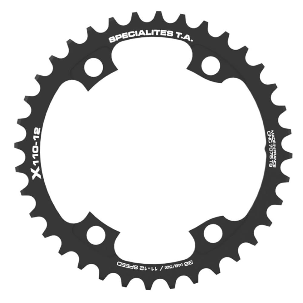 Spécialités TA X110 4 Arm 12 Speed Chainring, Black, Inner 38t