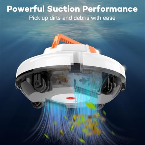 2026 Robotic Pool Cleaner Robot 130 Mins Runtime, 5200mAH Battery, Dual Motors, Auto-Parking, Cordless Pool Vacuum Robot for Above Ground Pool & In-Ground Flat Pools Up to 1100 Sq.Ft