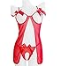 Eternatastic Women Mesh Cupless Babydoll Sleepwear Lingerie Set Thong