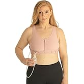 MediChoice Wireless Amy Surgical Bra, Front Closure Mastectomy Support Bra with Seamless Cups Removable Drain Bulb Holders