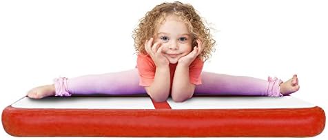 ONXO Inflatable Gymnastics Tumbling Mat Air Floor for Home Use, Beach, Park and Water (Air Board - Red, 3.28’L1.97W0.33’H(10.60.1m))