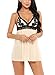 Avidlove Women Sexy Lingerie Lace Babydoll Halter Chemise Mini Sleepwear Apricot X-Large