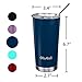 Obstal 20oz Tumbler Stainless Steel Insulated Travel Mug, Double Wall Vacuum Durable Insulated Coffee Cup with Splash Proof Sliding Lid, Straw, Cleaning Brush, Gift Box Set