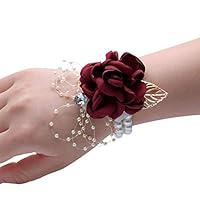 YUAKOU Girl Bridesmaid Wedding Wrist Corsage Party Prom Hand Flower